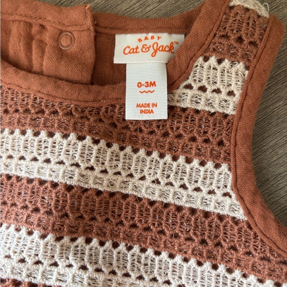 Cat & Jack Baby Crochet Romper 0-3 months NWT - Picture 3 of 3